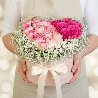 Сердце из 19 роз