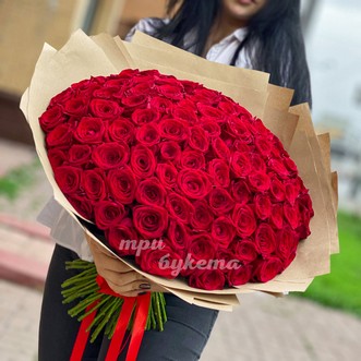 101 красная роза (Premium) 70 см