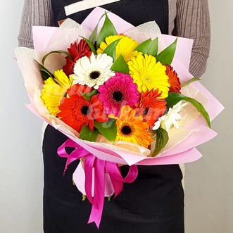 13 разноцветных гербер 13 разноцветных гербер