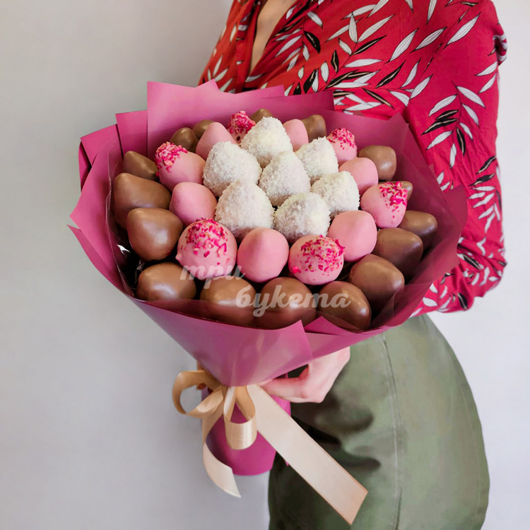 Букет из 35 клубник в глазури (доп. фото)