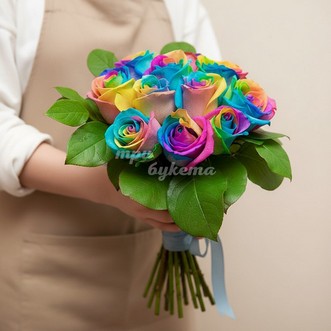 Букет невесты из радужных роз